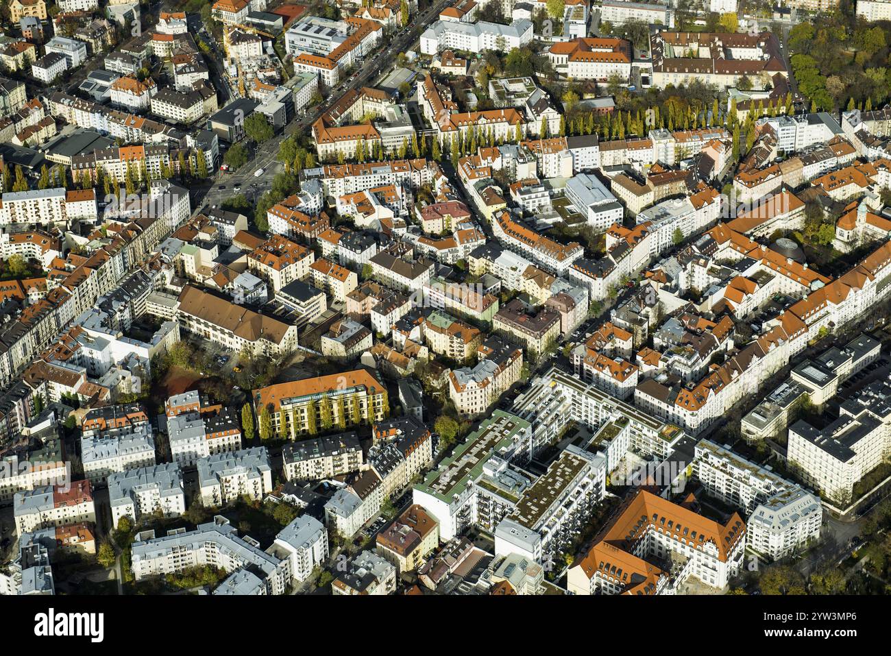 Vista aerea, vista dall'alto, Monaco, Baviera, Germania, Europa Foto Stock