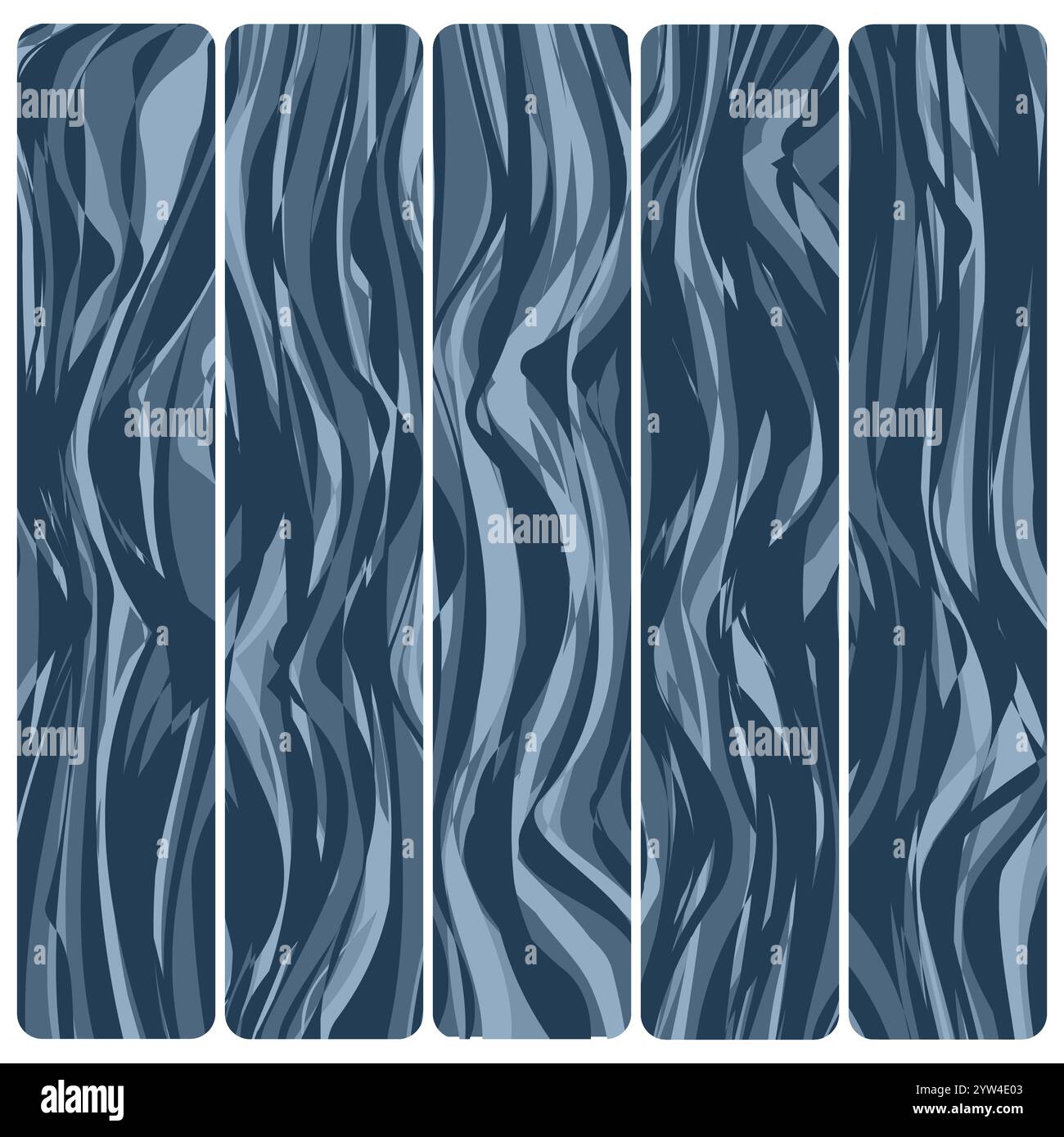 Cinque tavole di legno. Struttura in legno astratto vettoriale con design piatto. Illustrazione Vettoriale