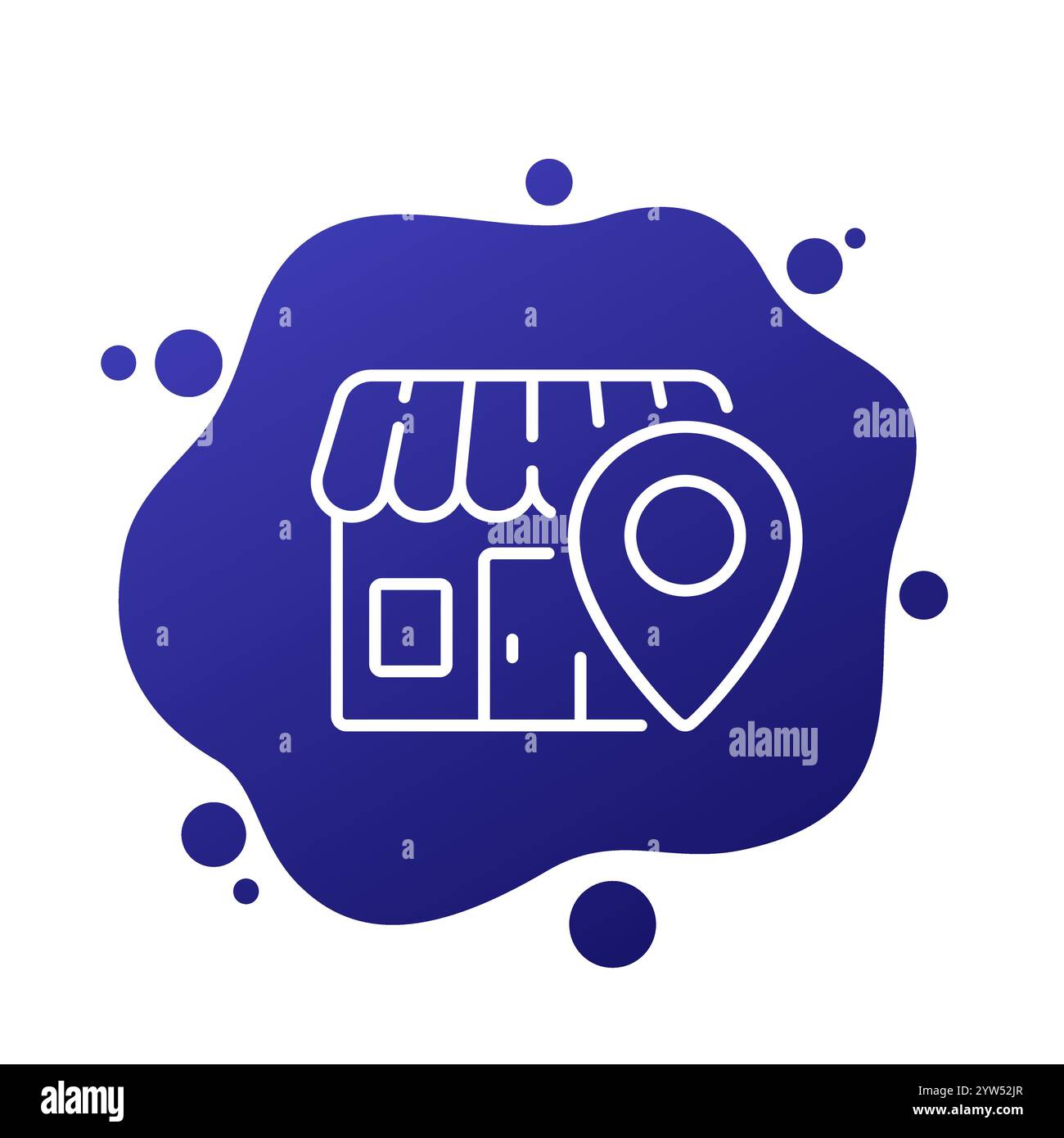 Icona della linea del negozio locale, vettore Illustrazione Vettoriale