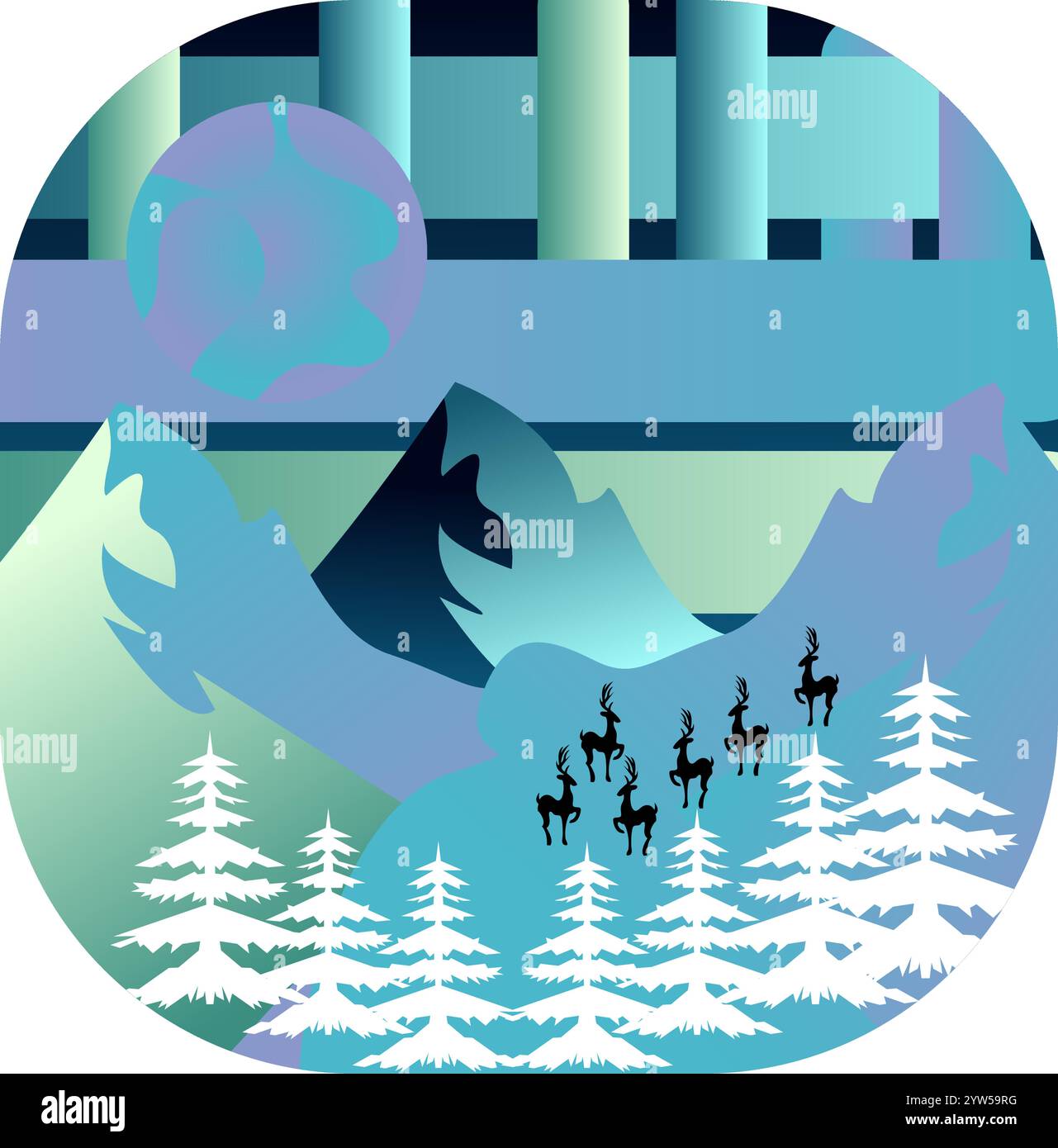 Una poesia visiva, dove le forme della natura sono astratte e reinventate, rivelando la bellezza nascosta nell'oscurità Illustrazione Vettoriale