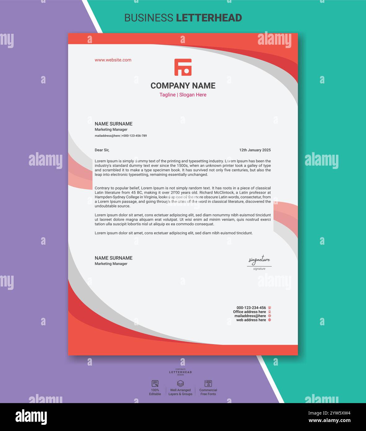 Moderno pacchetto di modelli di carta intestata aziendale con design astratti minimali layout puliti branding professionale e documenti aziendali pronti per la stampa Illustrazione Vettoriale