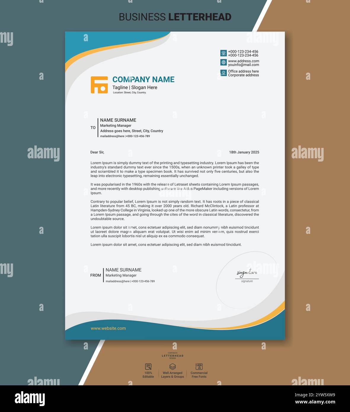 Moderno pacchetto di modelli di carta intestata aziendale con design astratti minimali layout puliti branding professionale e documenti aziendali pronti per la stampa Illustrazione Vettoriale