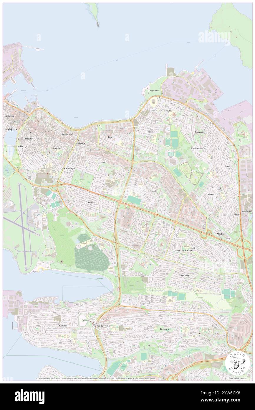 Hotel Bjork, Reykjavíkurborg, IS, Islanda, regione capitale, N 64 8' 5'', S 21 53' 42'', MAP, Cartascapes Map pubblicata nel 2024. Esplora Cartascapes, una mappa che rivela i diversi paesaggi, culture ed ecosistemi della Terra. Viaggia attraverso il tempo e lo spazio, scoprendo l'interconnessione del passato, del presente e del futuro del nostro pianeta. Foto Stock