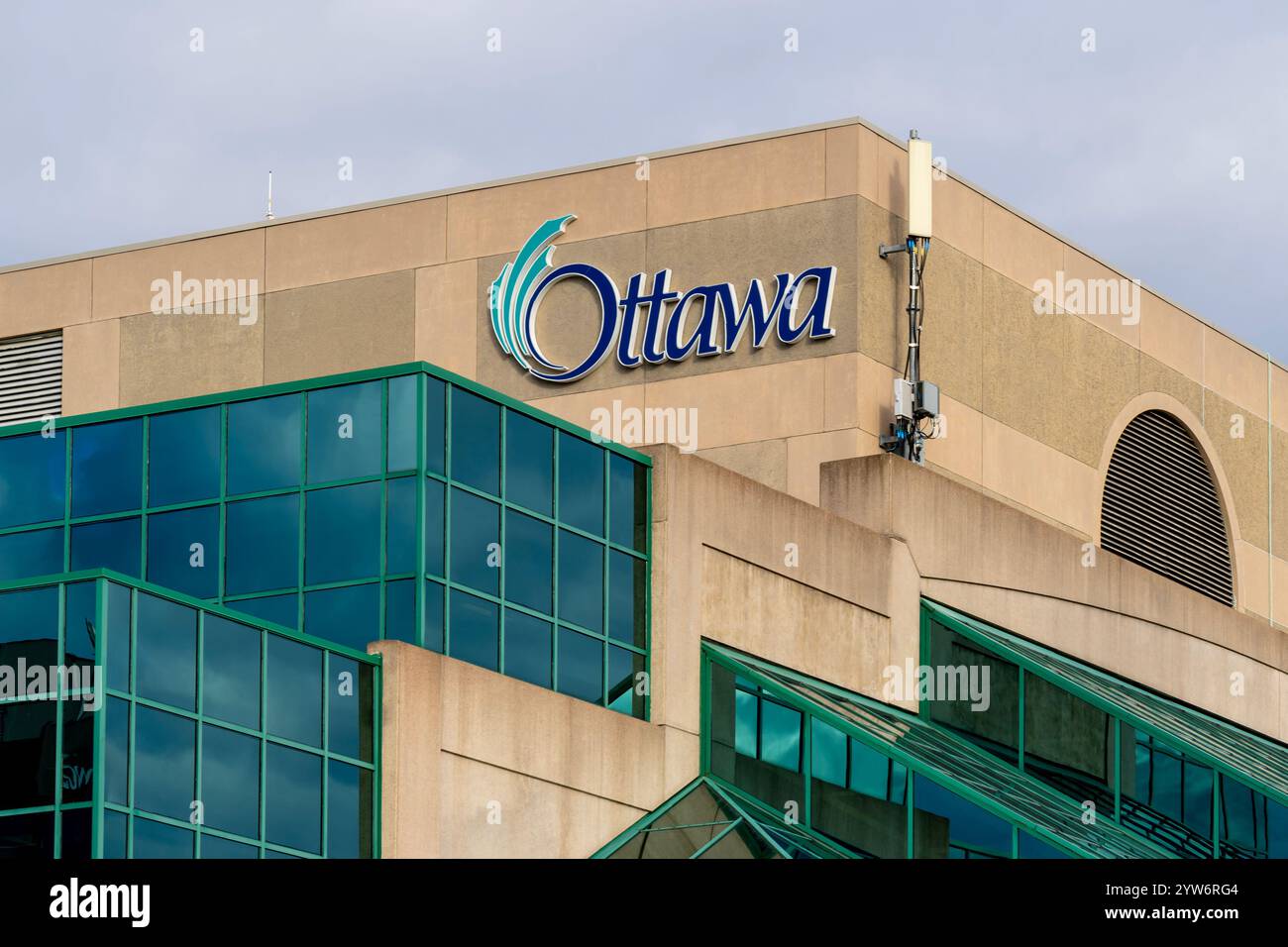 Cartello di Ottawa sull'edificio di Ottawa, Ontario, Canada Foto Stock