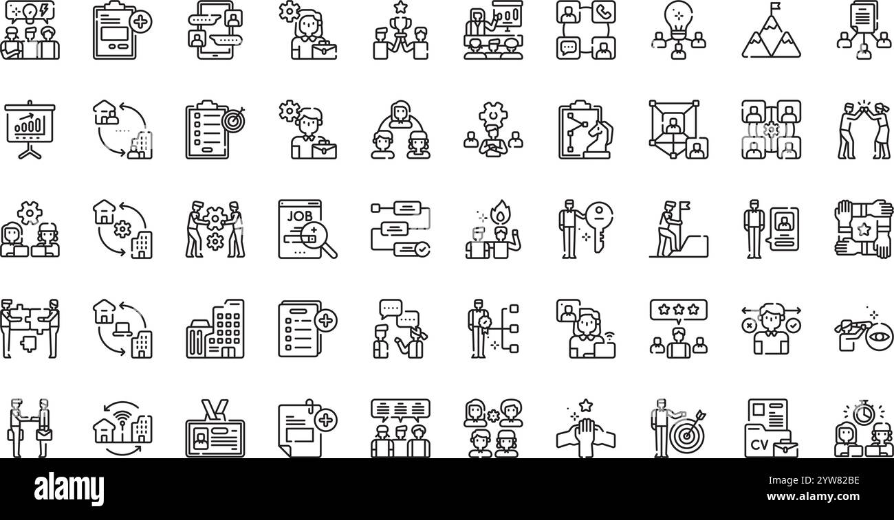 Raccolta di icone vettoriali di alta qualità con traccia modificabile. Ideale per progetti professionali e creativi. Illustrazione Vettoriale
