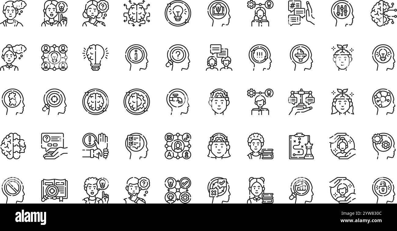 Raccolta di icone vettoriali di alta qualità con traccia modificabile. Ideale per progetti professionali e creativi. Illustrazione Vettoriale