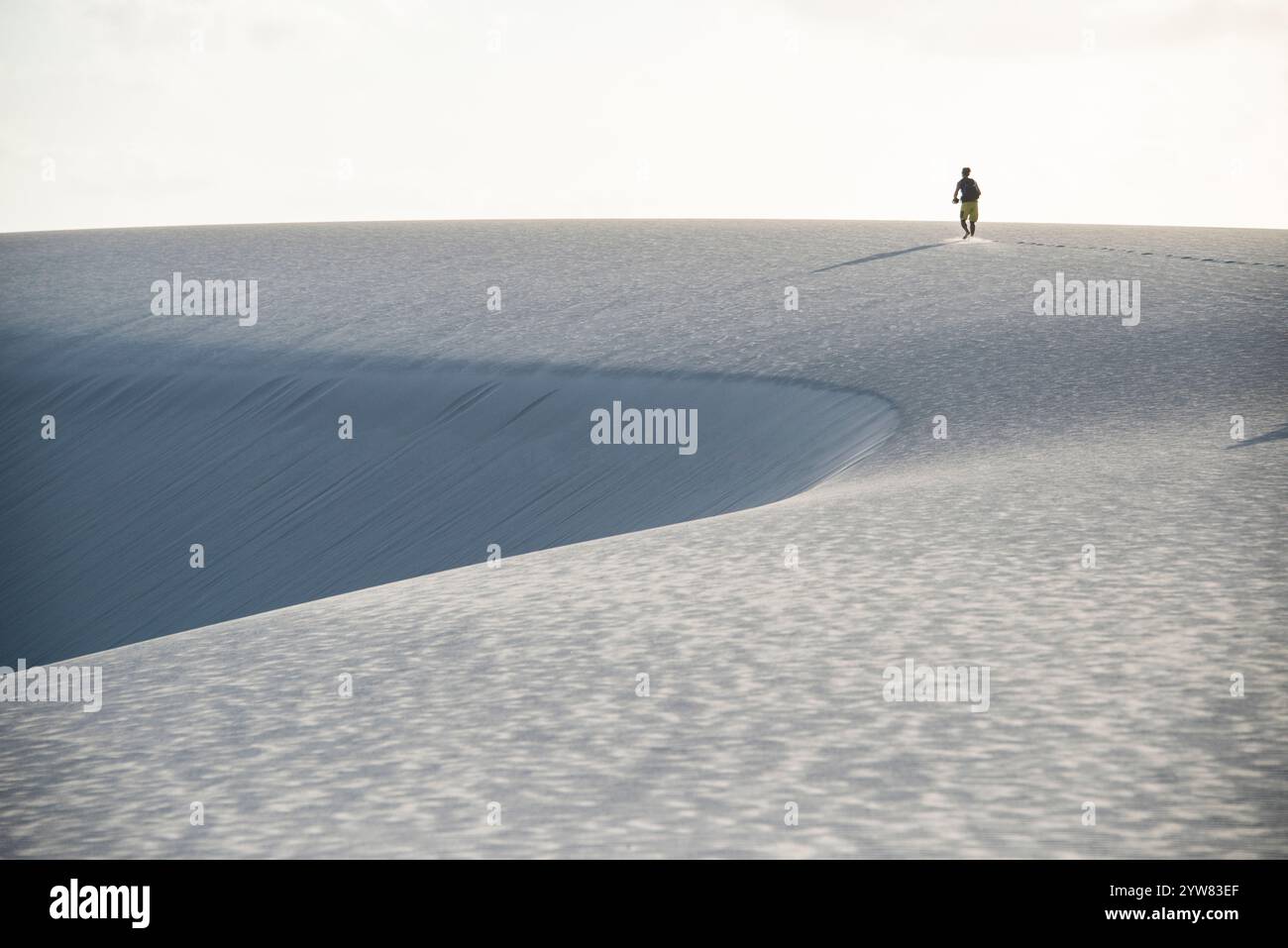 Ombre di persone che attraversano il deserto di Lencia Foto Stock