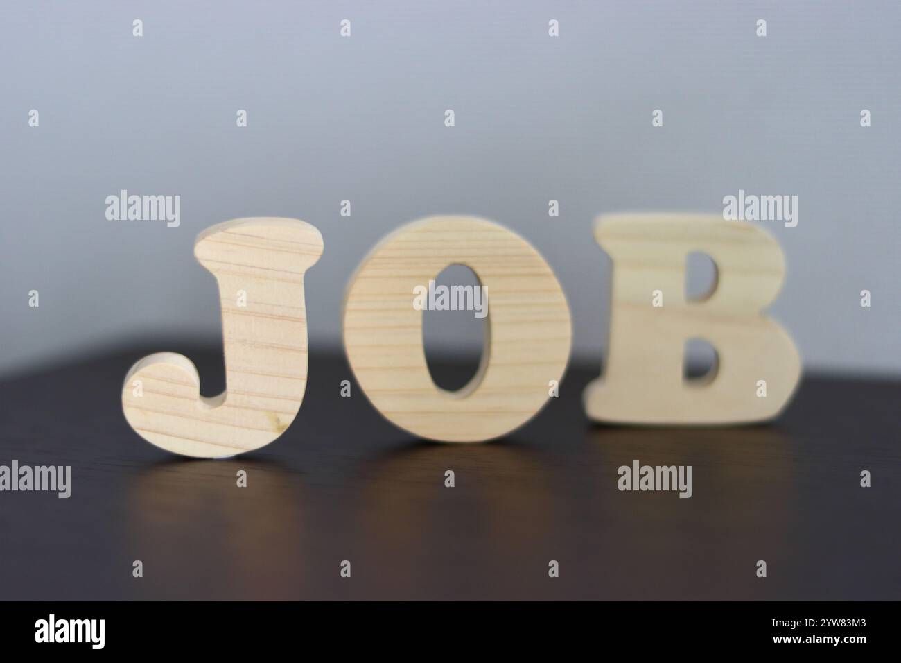 Blocchi di parole in legno che rappresentano IL LAVORO delle lettere Foto Stock