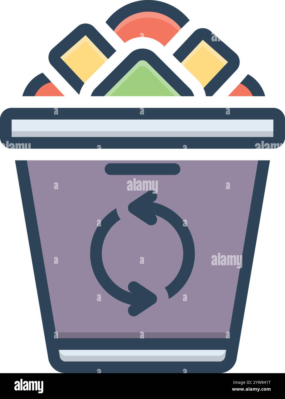Icona per lo smistamento dei rifiuti, rifiuti Illustrazione Vettoriale