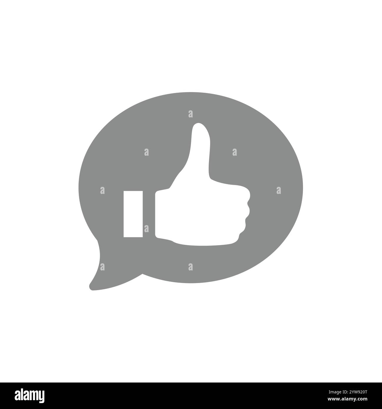 Feedback positivo, bolla vocale e simbolo simile. Icona vettoriale dei social media o di ottimizzazione, revisione e soddisfazione dei clienti. Illustrazione Vettoriale