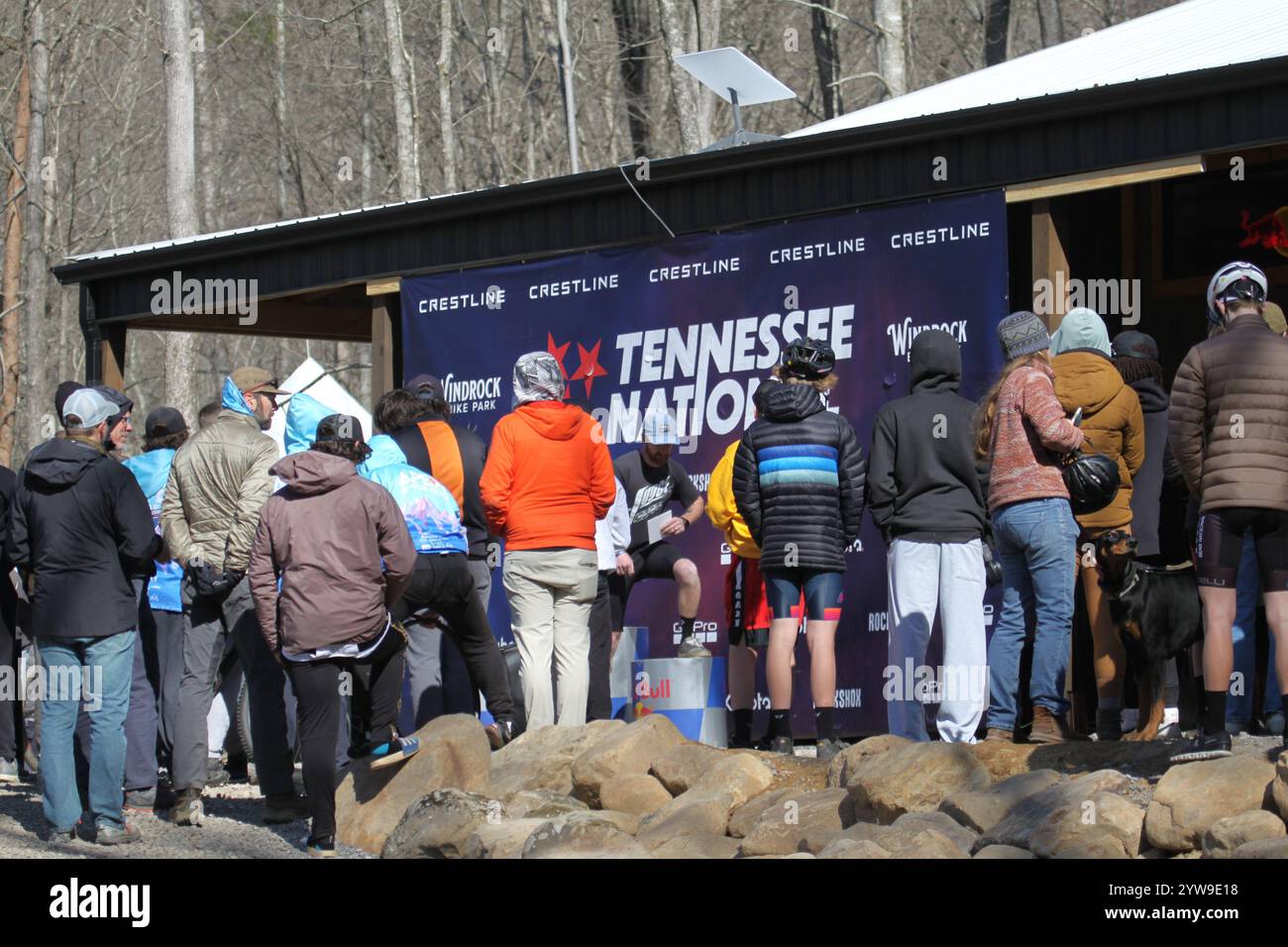 Tennessee National Mountain Bike Festival 2024 XCO Race 2024 al WindRock Bicycle Park di Oliver Springs, Tennessee, Stati Uniti. Foto Stock