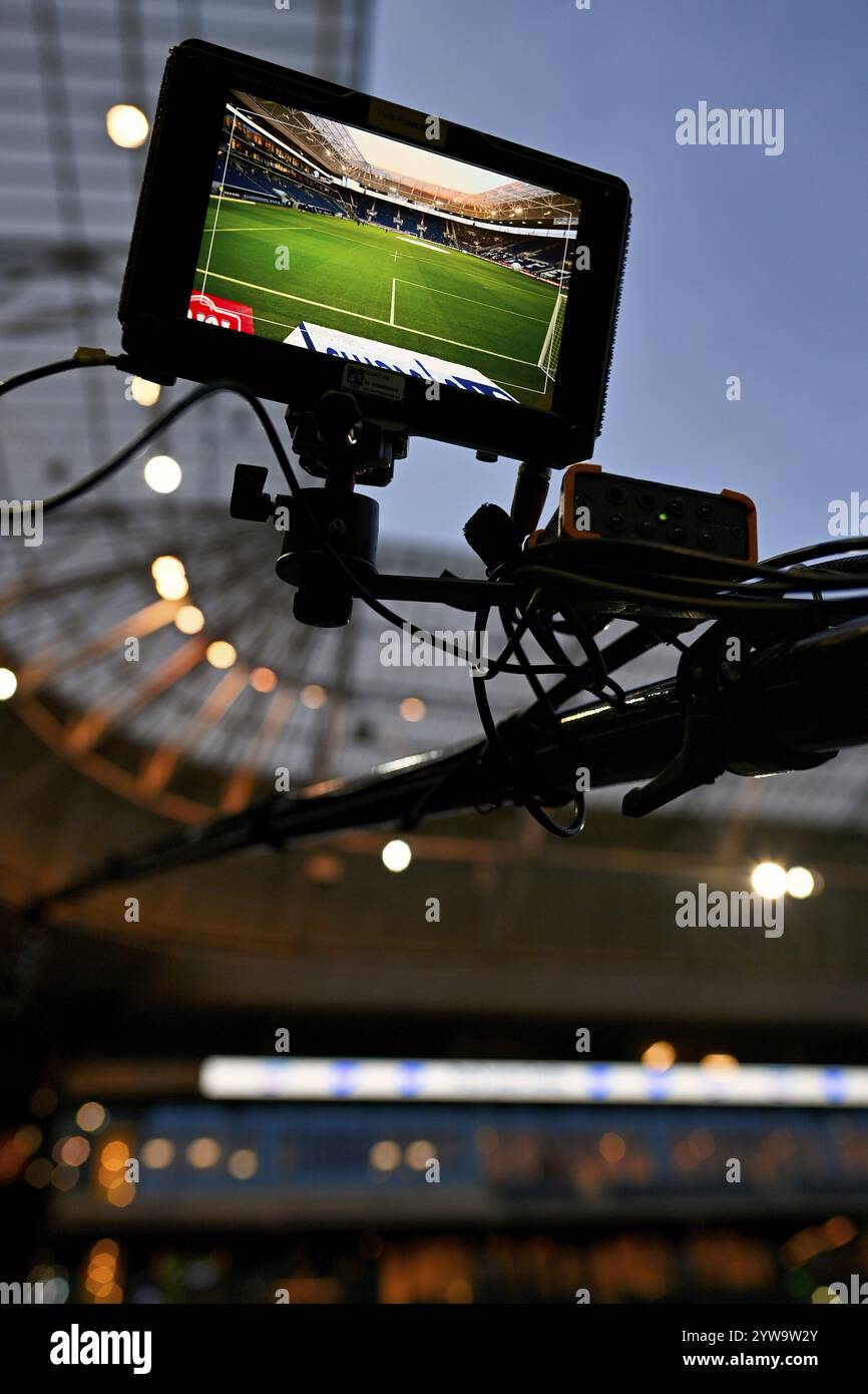 Schermo della telecamera posteriore, campo da gioco, PreZero Arena, Sinsheim, Baden-Wuerttemberg, Germania, Europa Foto Stock