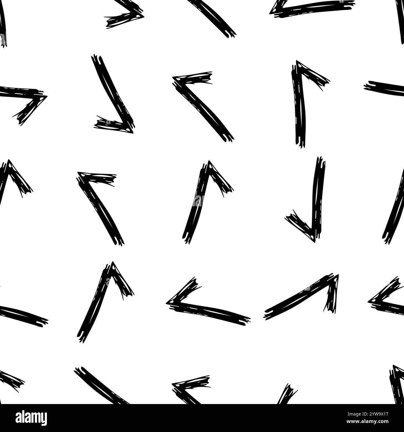 Pattern senza cuciture con simboli di controllo disegnati a mano. Simbolo di controllo dello schizzo nero su sfondo bianco. Illustrazione vettoriale Illustrazione Vettoriale