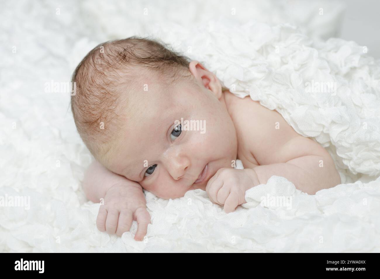 Ritratto di un bambino, di un mese, bambino in ritratto Foto Stock