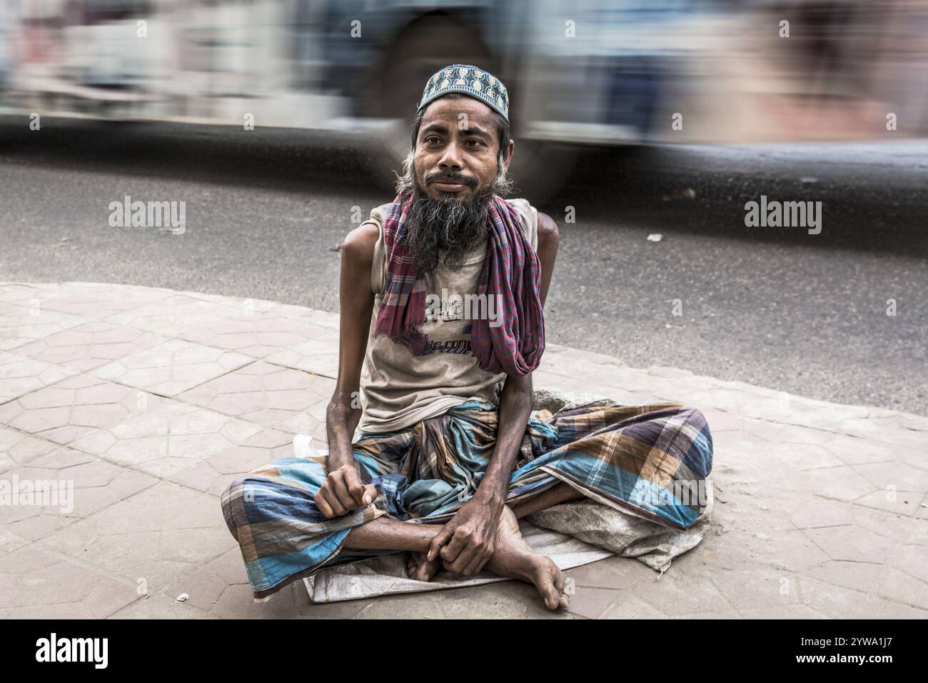 Mendicanti per strada, Dacca, Bangladesh, Asia Foto Stock