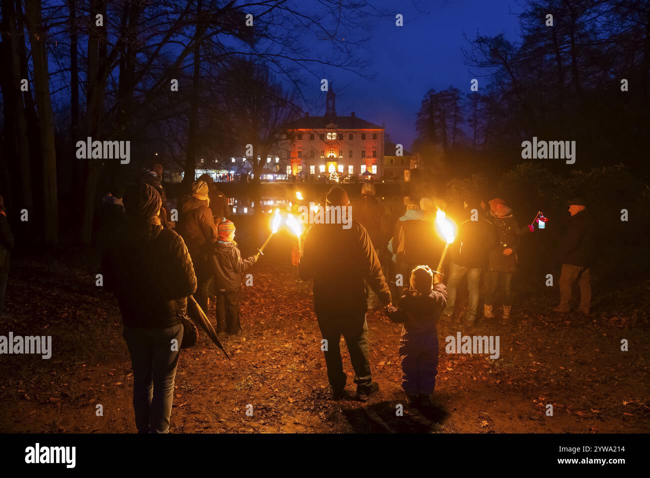 Mercatino di Natale al castello di Lauterbach, Sassonia, Germania, Europa Foto Stock