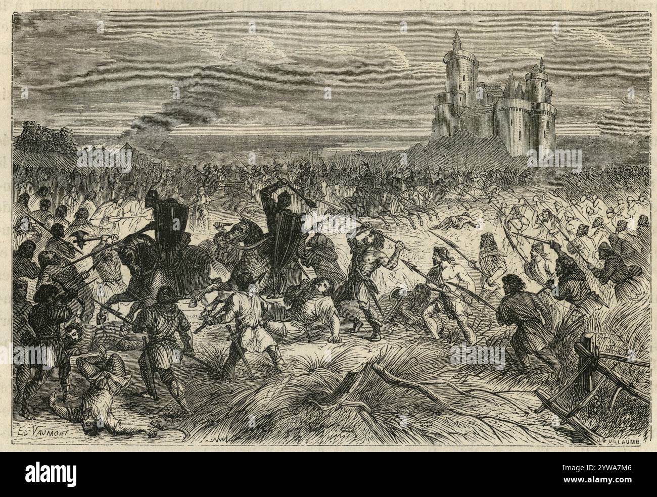 Grande jacquerie del 1358 - la rivolta dei contadini Jacquerie durante la Guerra dei cent'anni. Foto Stock