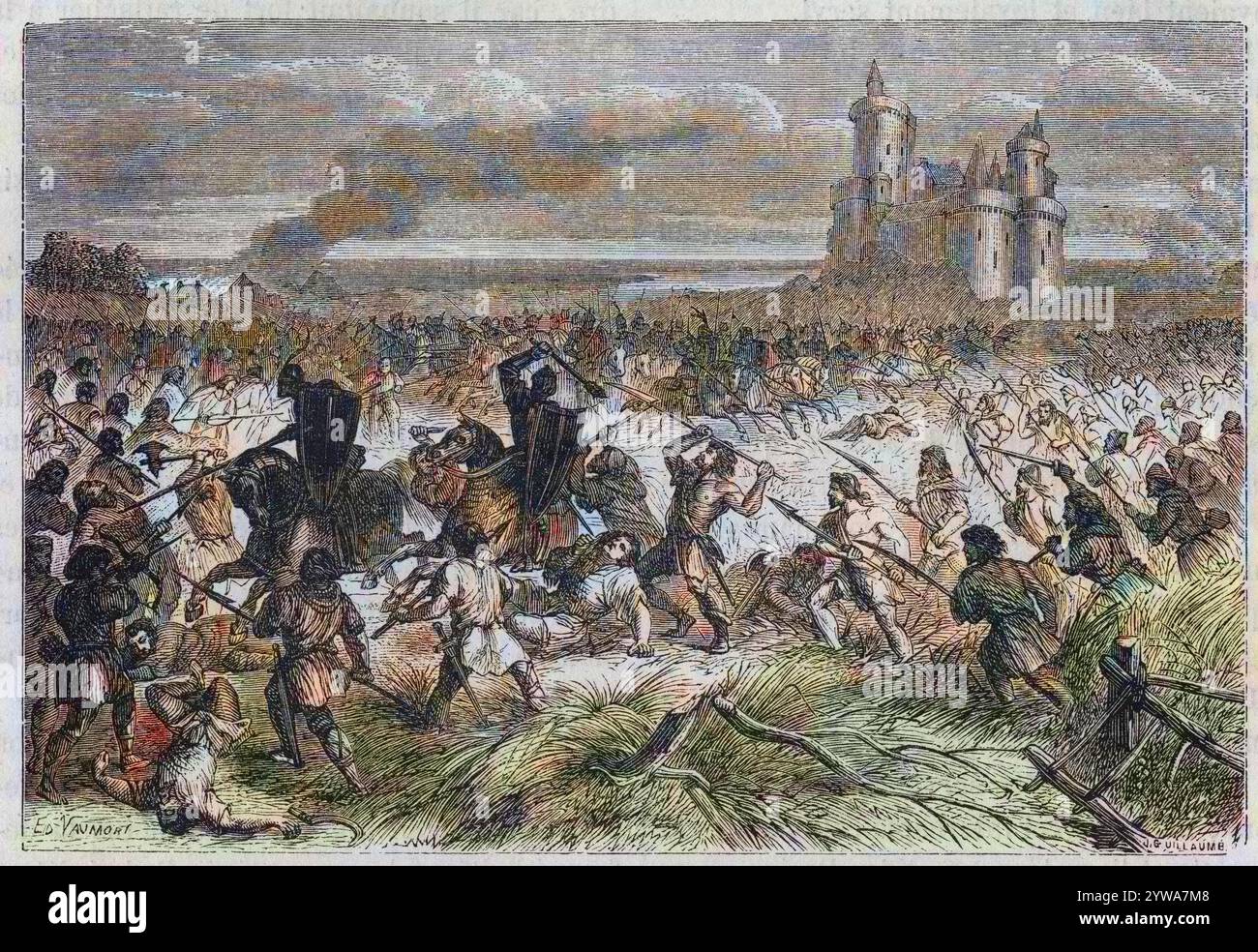 Grande jacquerie del 1358 - la rivolta dei contadini Jacquerie durante la Guerra dei cent'anni. Foto Stock