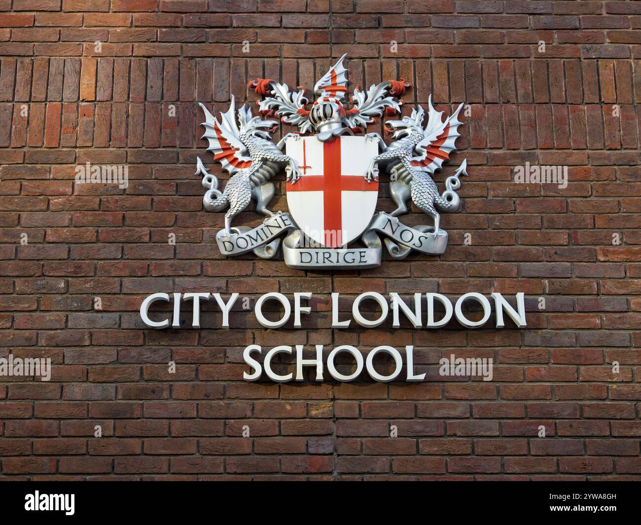 Logo della City of London School, City of London School, City of London, Inghilterra, Regno Unito, Gran Bretagna. Foto Stock