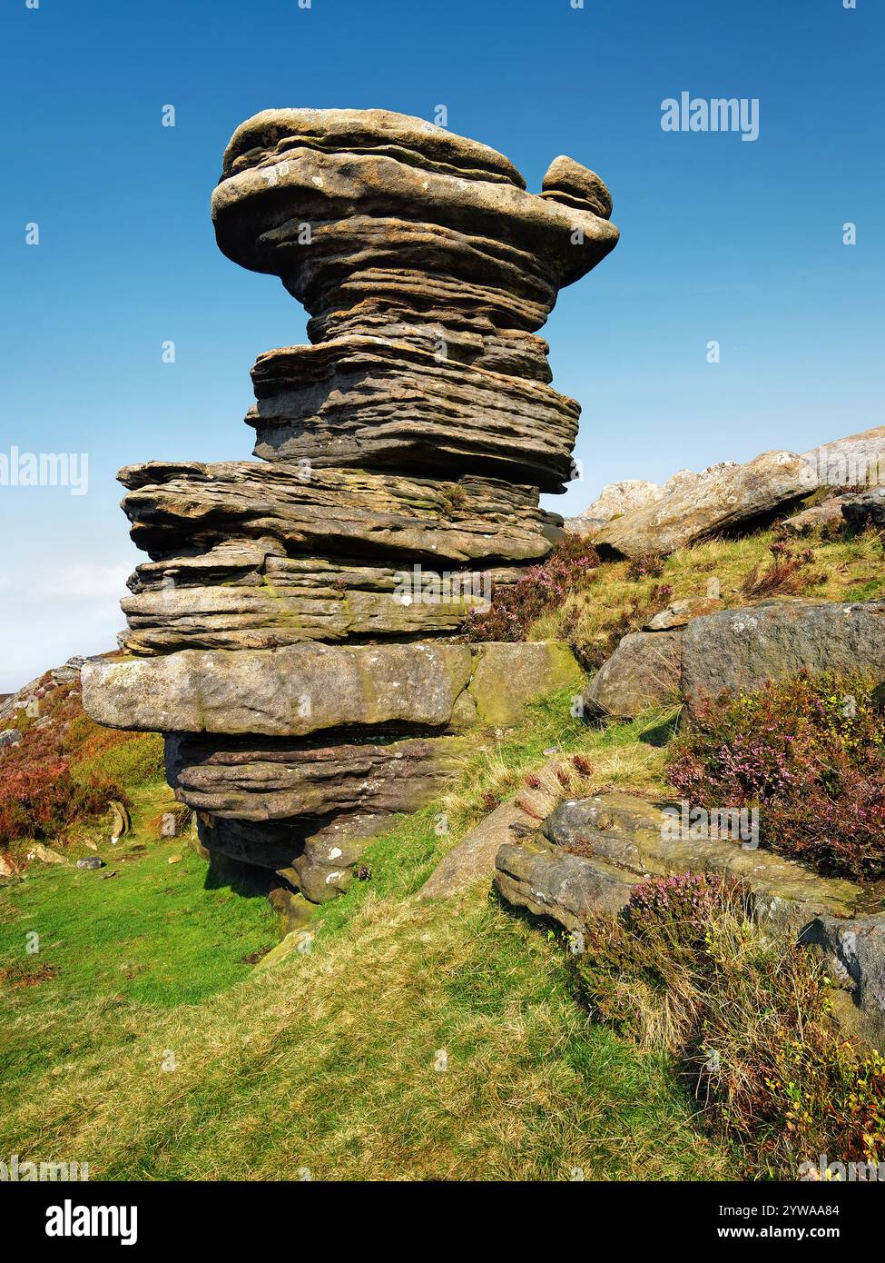 Regno Unito, Derbyshire, Peak District, Derwent Edge, Salt Cellar. Foto Stock