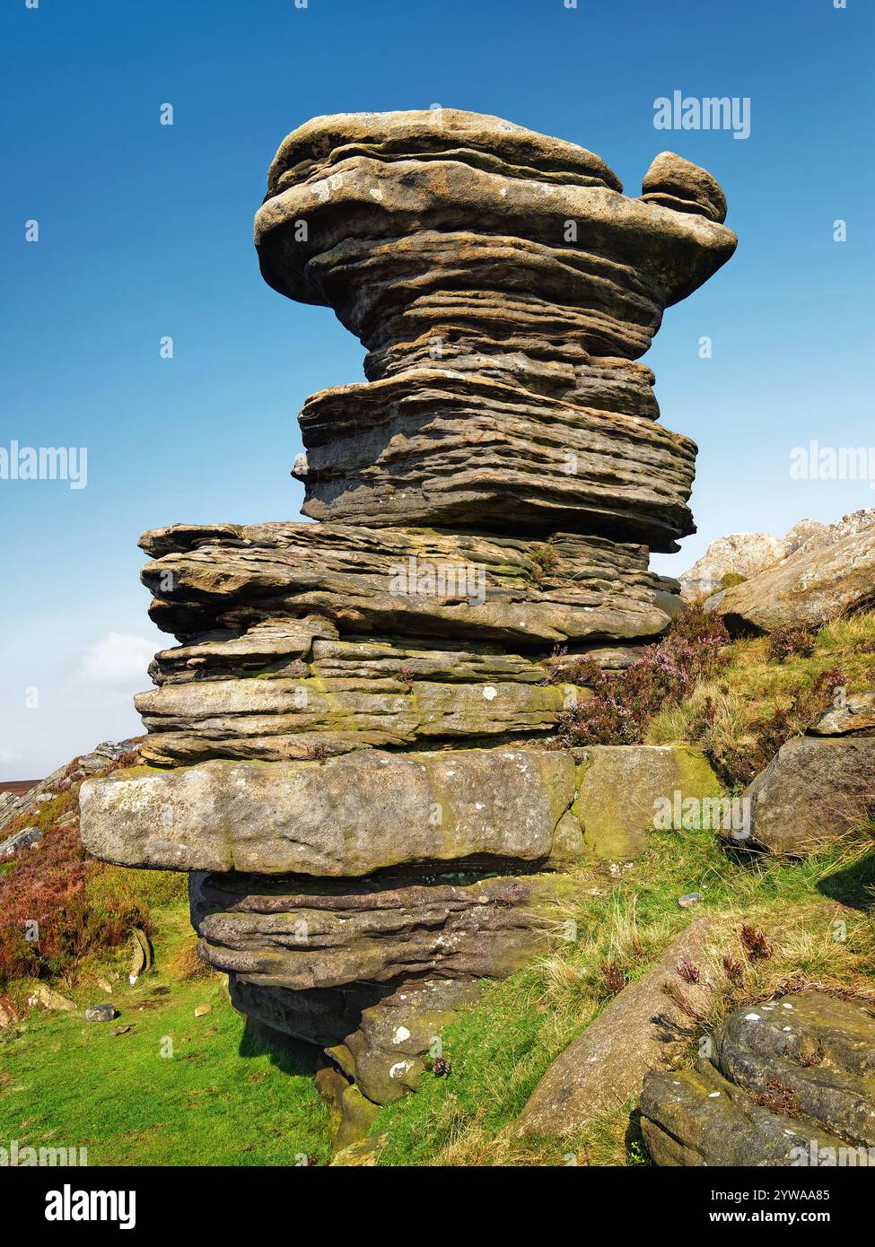 Regno Unito, Derbyshire, Peak District, Derwent Edge, Salt Cellar. Foto Stock