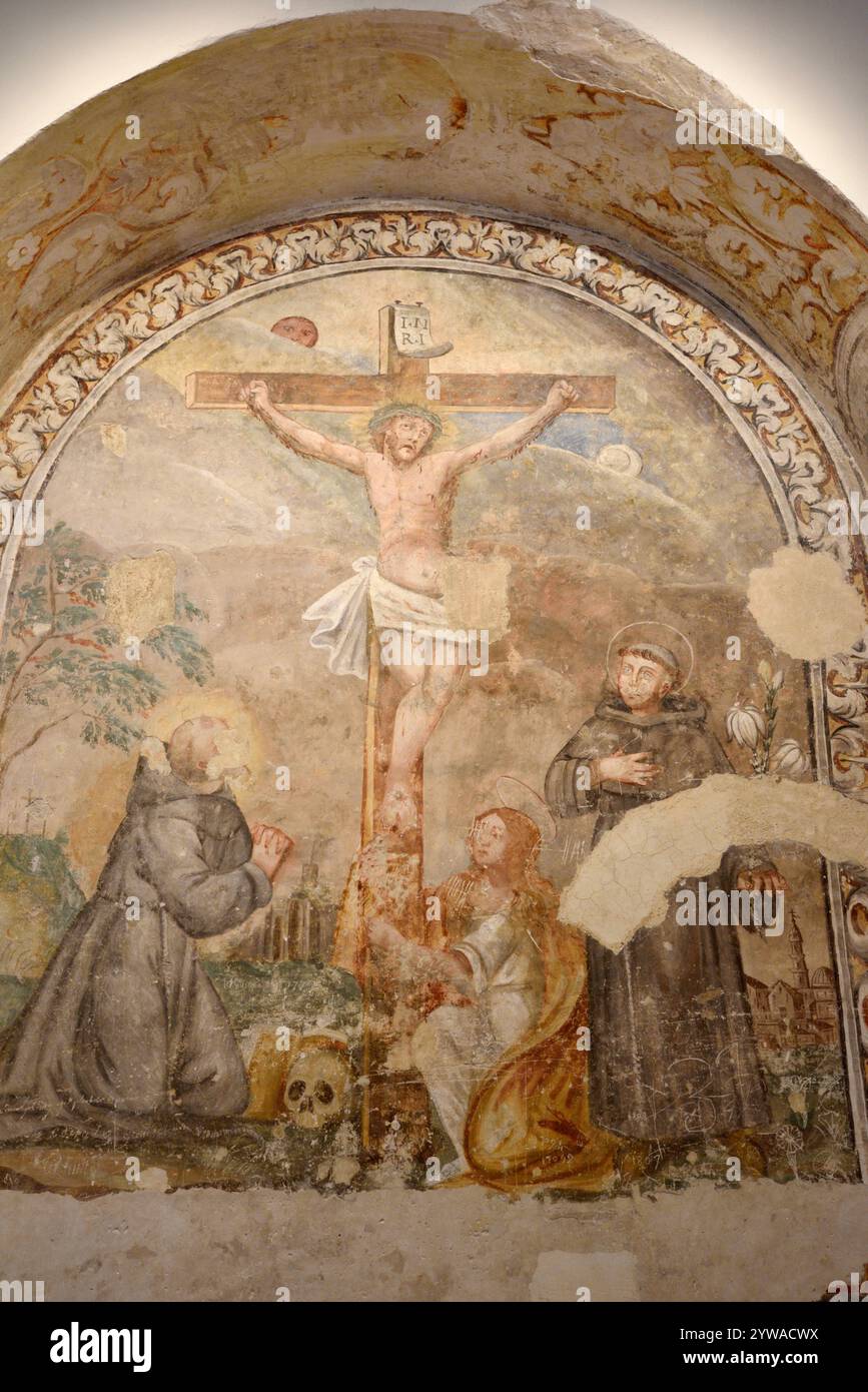 Italia, Basilicata, Matera, Museo Nazionale di Matera, Ex ospedale di San Rocco, Chiesa del Cristo Flagellato, affresco (XVIII secolo) Foto Stock