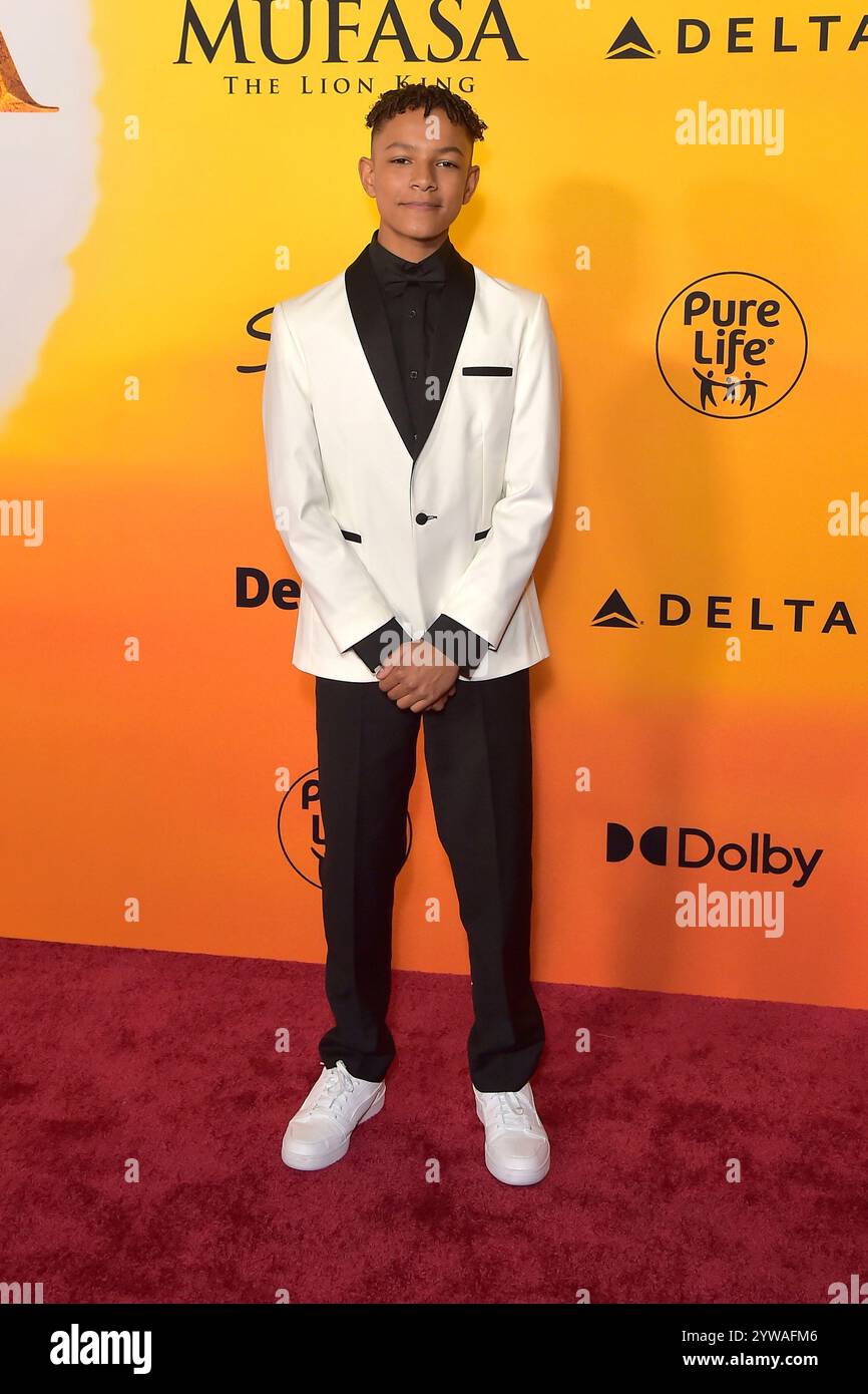 Theo Somolu bei der Weltpremiere des Kinofilms 'Mufasa: Il re leone / Mufasa: Der König der Löwen' im Dolby Theater. Los Angeles, 09.12.2024 Foto Stock