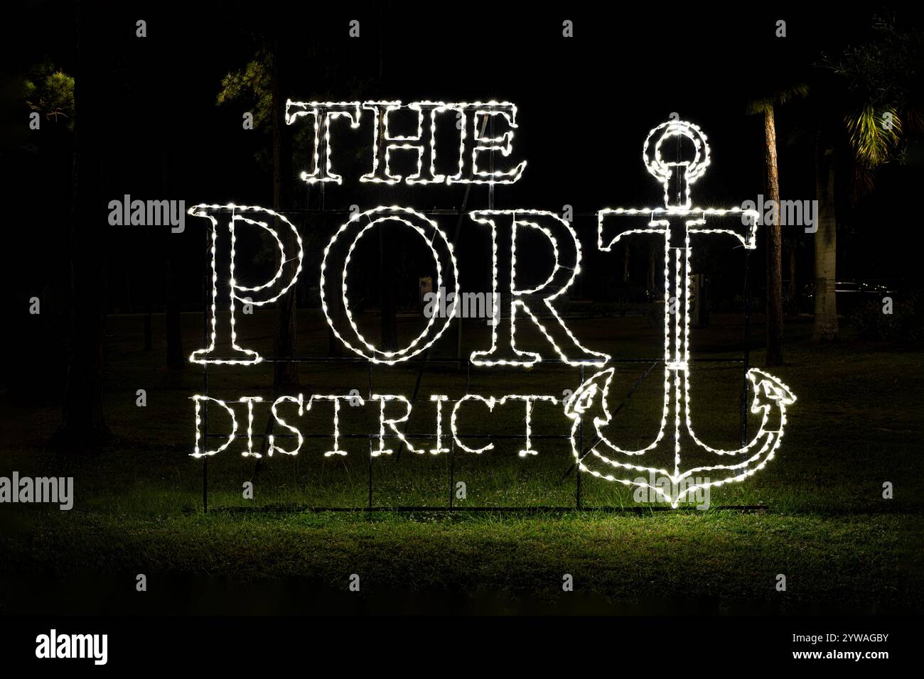 Luci di Natale. Pioneer Park. Port St. Lucie, Florida, Stati Uniti Foto Stock