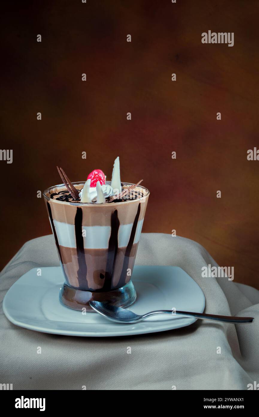 02 17 2011 gelato al cioccolato con noci. Lokgram Kalyan Maharashtra India Asia. Foto Stock
