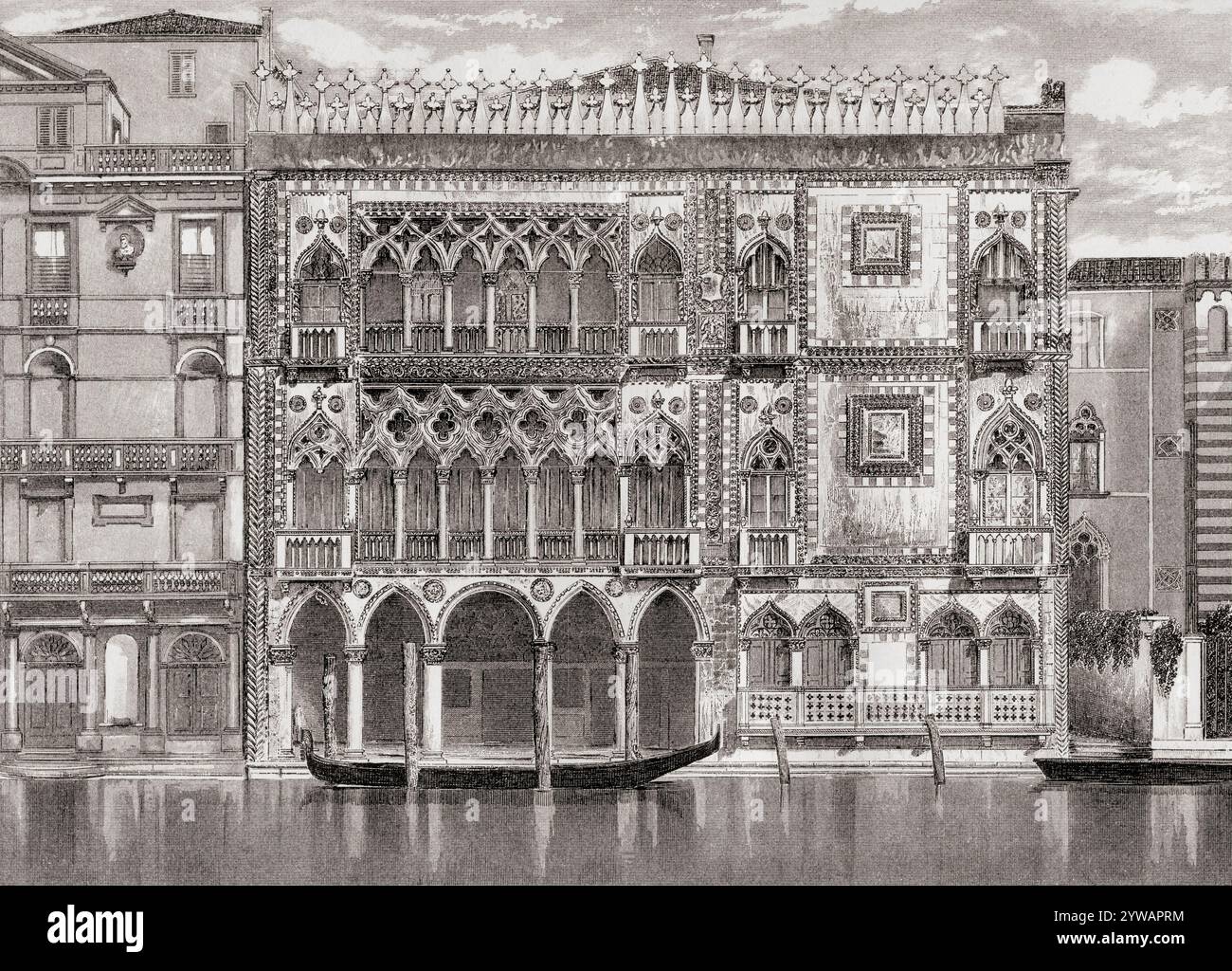 Ca' d'Oro, o Palazzo Santa Sofia, Canal grande, Venezia, Italia settentrionale. Da The National Encyclopedia: A Dictionary of Universal Knowledge, pubblicato nel 1890 Foto Stock