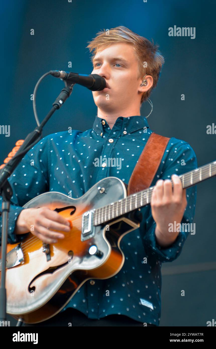 George Ezra, V2014, Hylands Park, Chelmsford, Essex, Regno Unito - 16 agosto 2014 Foto Stock