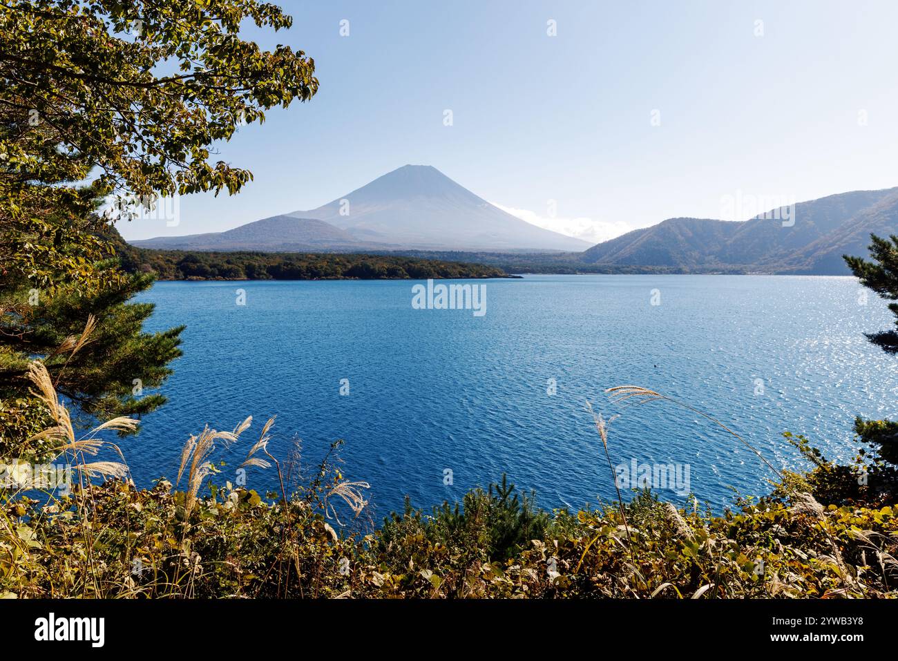 Uno dei cinque laghi vicino al Monte Fuji in Giappone Foto Stock
