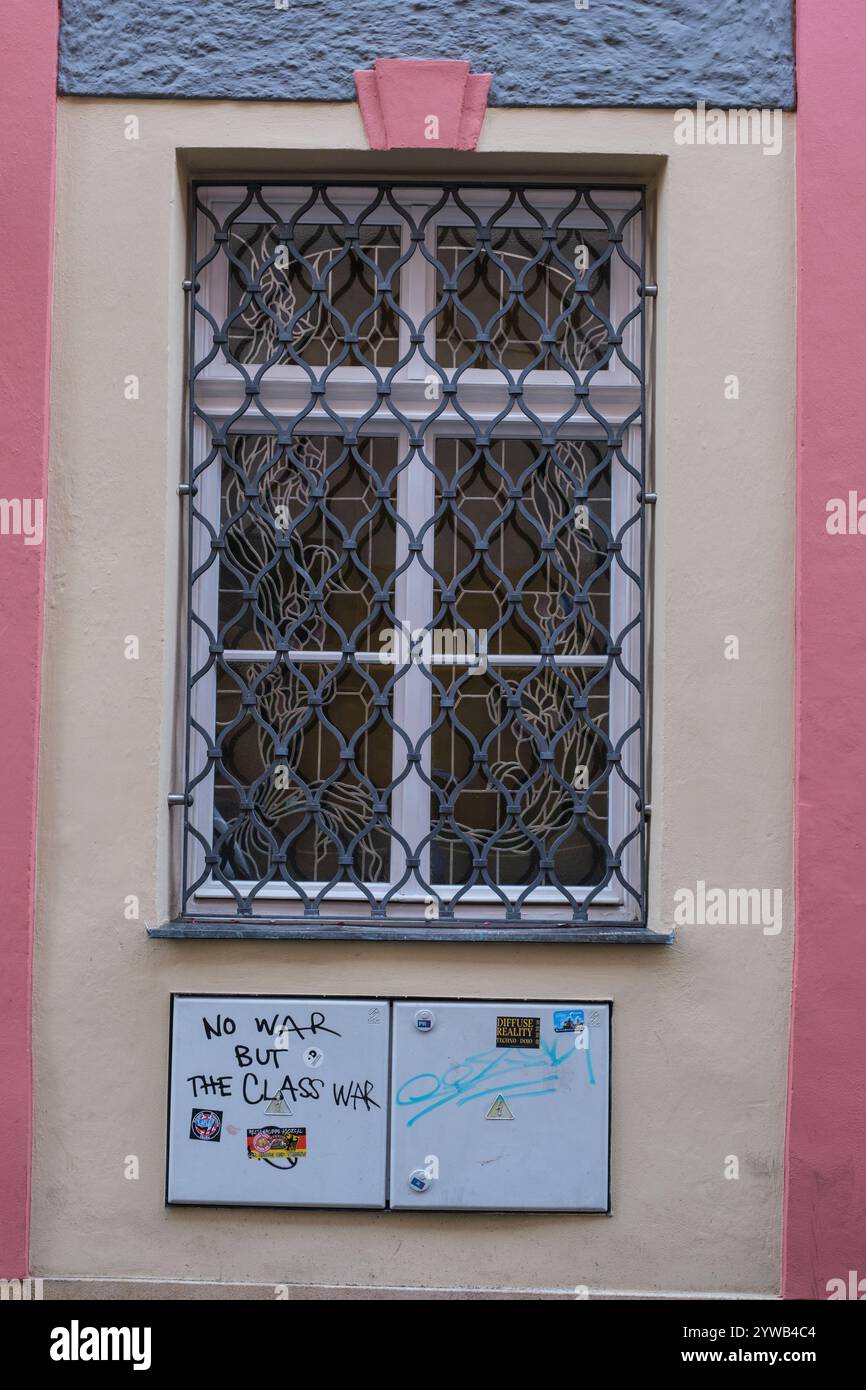 Slogan politico, Praga, Cechia, Repubblica Ceca. Foto Stock