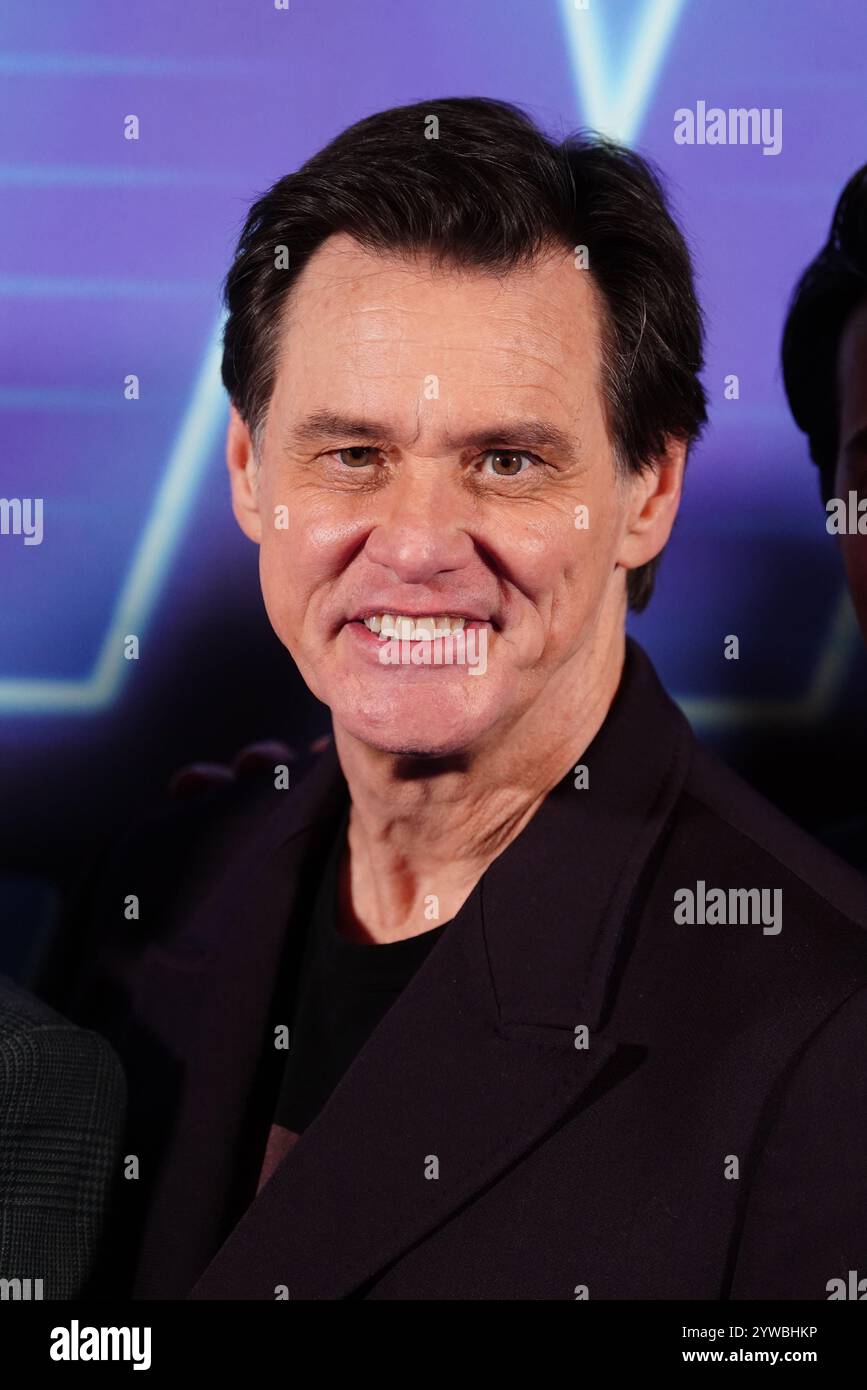 Jim Carrey partecipa alla prima di Sonic the Hedgehog 3, al Cineworld Leicester Square di Londra. Data foto: Martedì 10 dicembre 2024. Foto PA. Il credito fotografico dovrebbe essere: Ian West/PA Wire Foto Stock