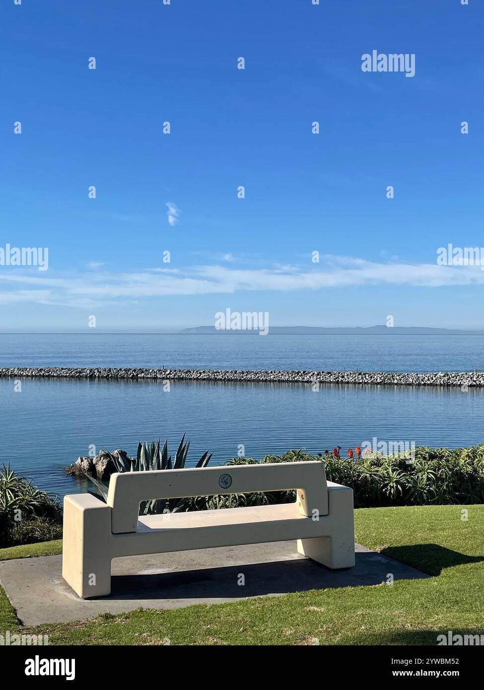 Banco da parte del mare Foto Stock