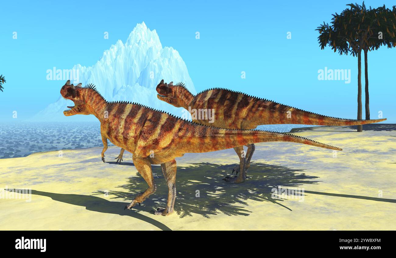 Ceratosaurus era un carnivoro theropod dinosauro che visse nel Giurassico del Nord America. Foto Stock