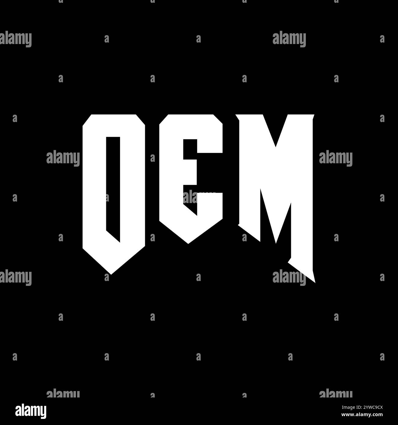 Logo lettera OEM per azienda tecnologica. Combinazione di colori bianco e nero con logo OEM. Logo OEM, vettore OEM, design OEM, icona OEM, OEM alph Illustrazione Vettoriale