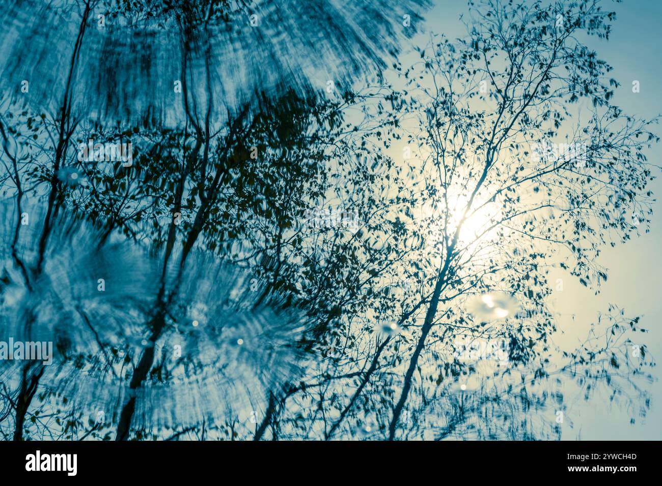 Increspature su un laghetto di pescatori turistico abbandonato a Ludington, Michigan, Stati Uniti Foto Stock
