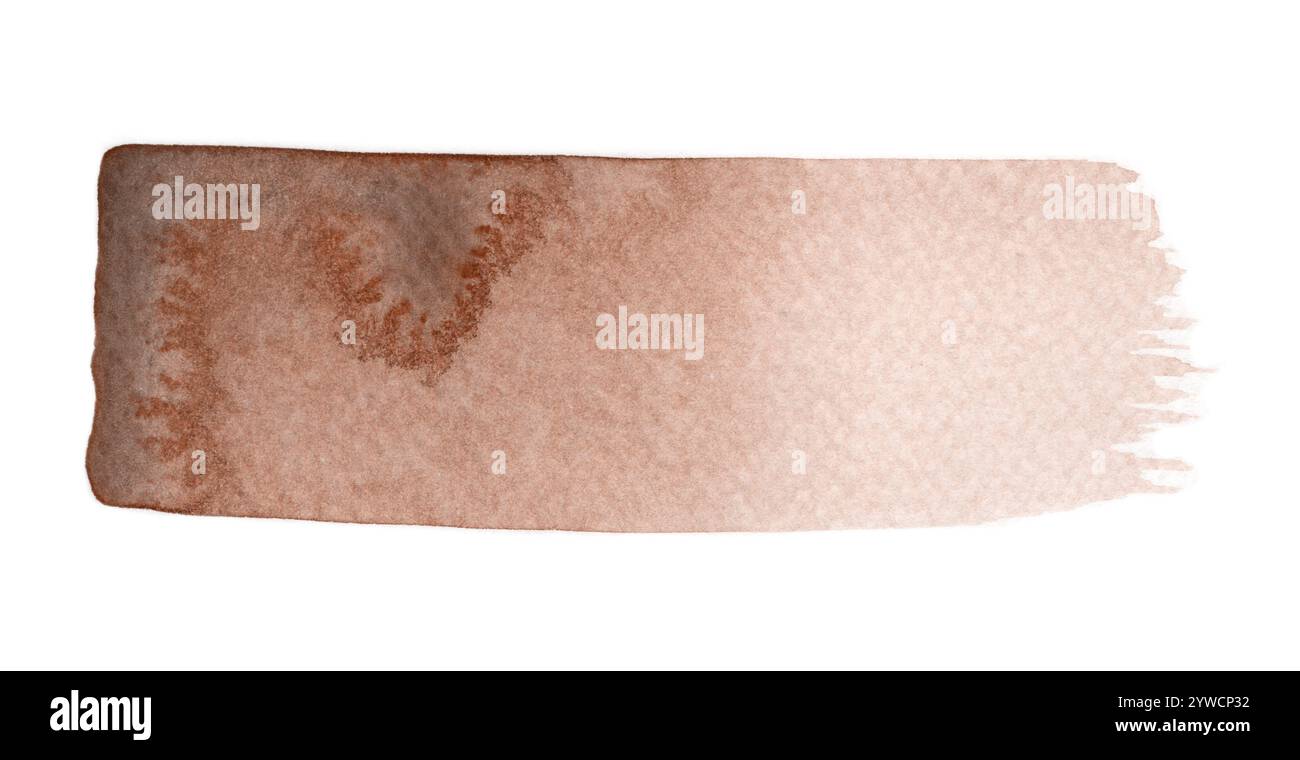 Pennellata di acquerello nel 2025 colore dell'anno Mocha Mousse. Modello effetto sfumatura disegnato a mano con elegante tonalità marrone caldo. Perfetto per Foto Stock