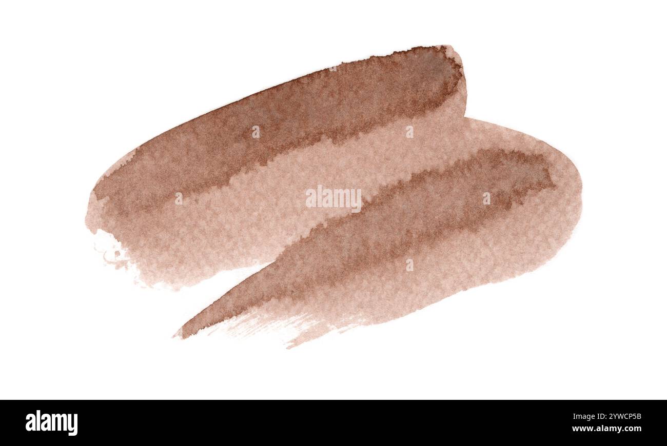 Pennellata di acquerello nel 2025 colore dell'anno Mocha Mousse. Modello effetto sfumatura disegnato a mano con elegante tonalità marrone caldo. Perfetto per Foto Stock