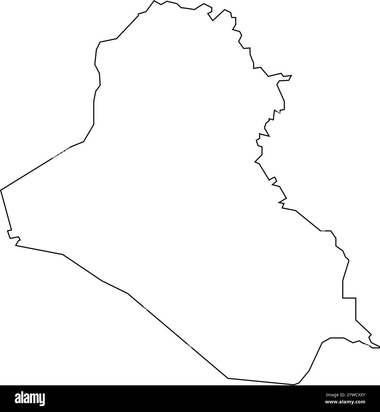 Disegno illustrativo dell'icona della mappa dell'Iraq Illustrazione Vettoriale