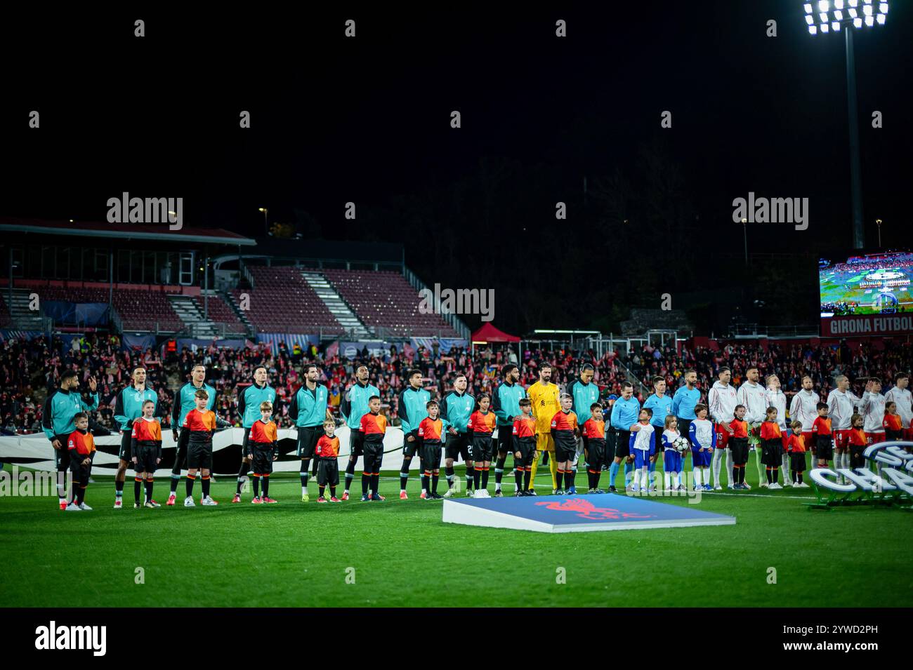 Girona, Spagna. 10 dicembre 2024. Vista generale all'interno dello stadio durante una partita di UEFA Champions League tra il Girona FC e il Liverpool FC all'Estadi Municipal de Montilivi. Punteggio finale: Girona FC 0 - Liverpool FC 1. (Foto di Felipe Mondino/SOPA Images/Sipa USA) credito: SIPA USA/Alamy Live News Foto Stock