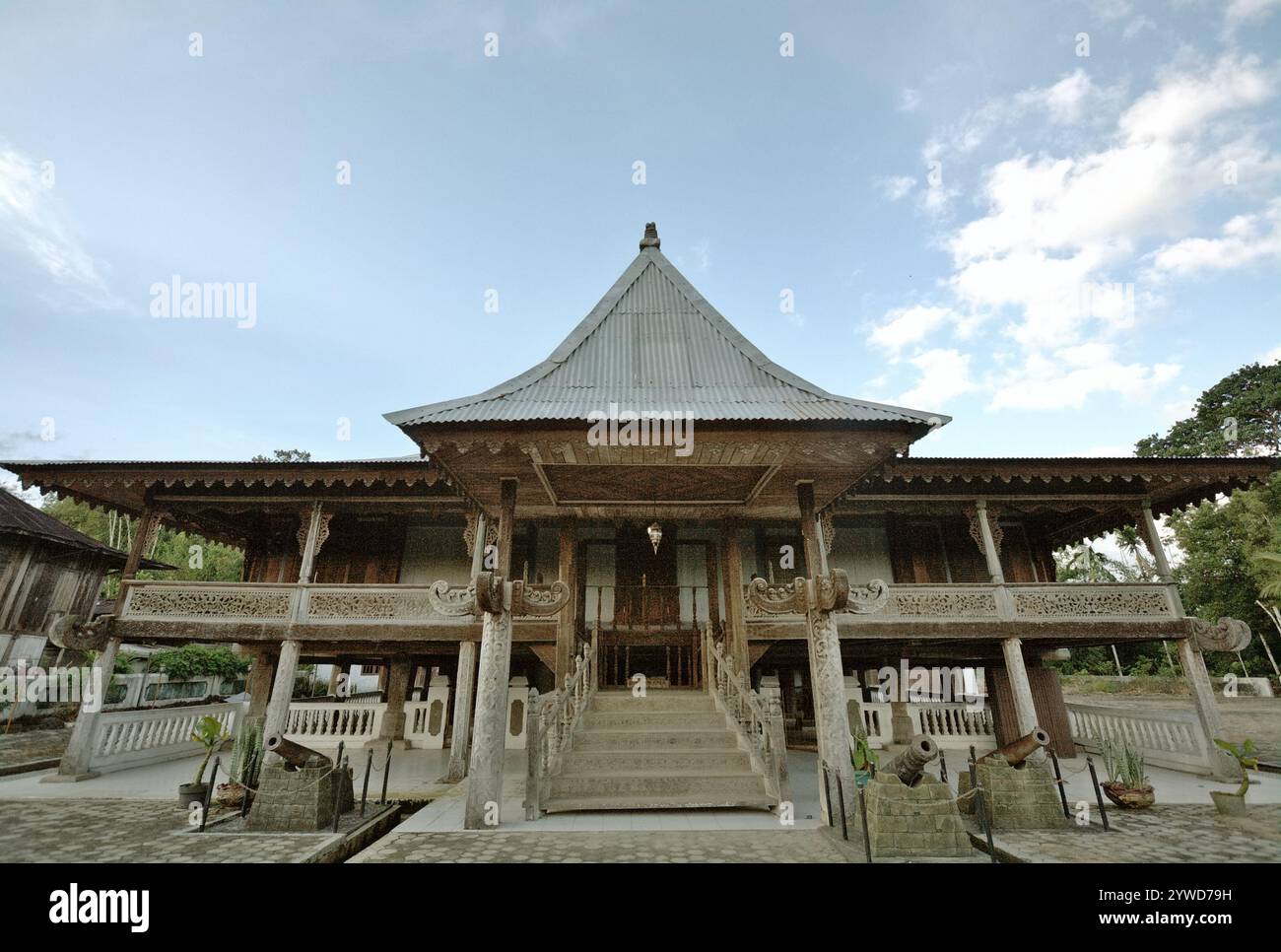 Una casa tradizionale che serve anche come museo culturale a Liwa, Lampung Barat (West Lampung), Lampung, Indonesia. Foto Stock