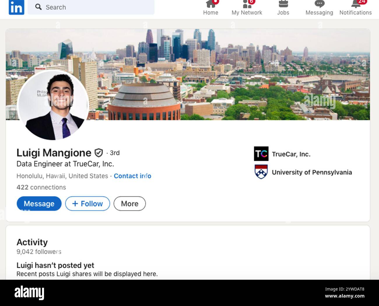10 dicembre 2024, New York City, New York, USA: Screengrab del racconto COLLEGATO di Luigi Mangione, il presunto assassino del CEO di UnitedHealthcare Brian Thompson. (Credit Image: © Billy Tompkins/ZUMA Press Wire) SOLO PER USO EDITORIALE! Non per USO commerciale! Foto Stock