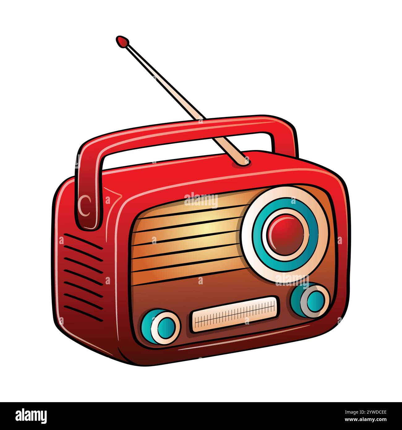 Bella illustrazione di un vecchio vettore radio Illustrazione Vettoriale