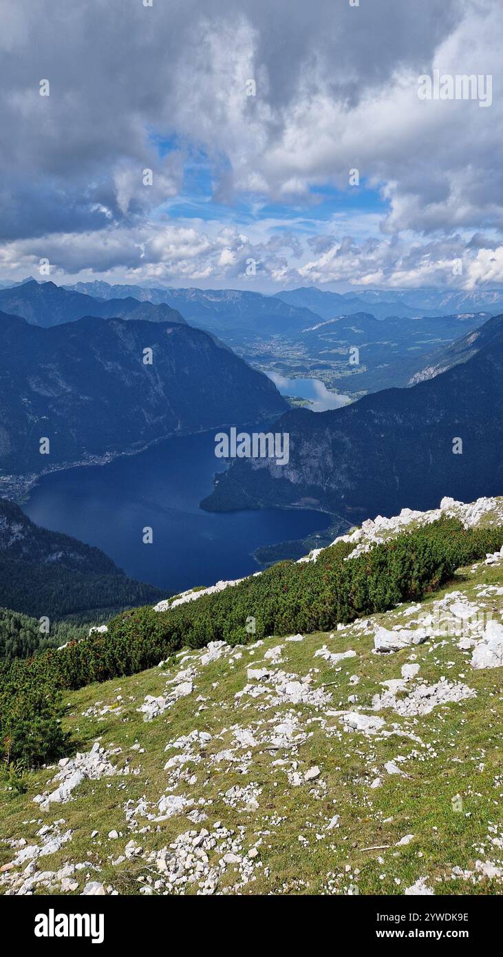 Vista con molta vista - Hallstätter vedere regione - Immagine stock catturata con smartphone