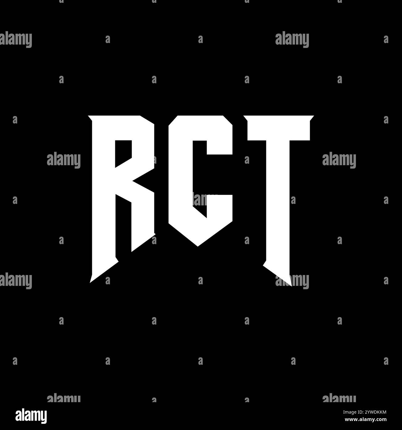 Logo RCT Letter per l'azienda tecnologica. Combinazione di colori bianco e nero con logo RCT. Logo RCT, vettore RCT, design RCT, icona RCT, alph RCT Illustrazione Vettoriale