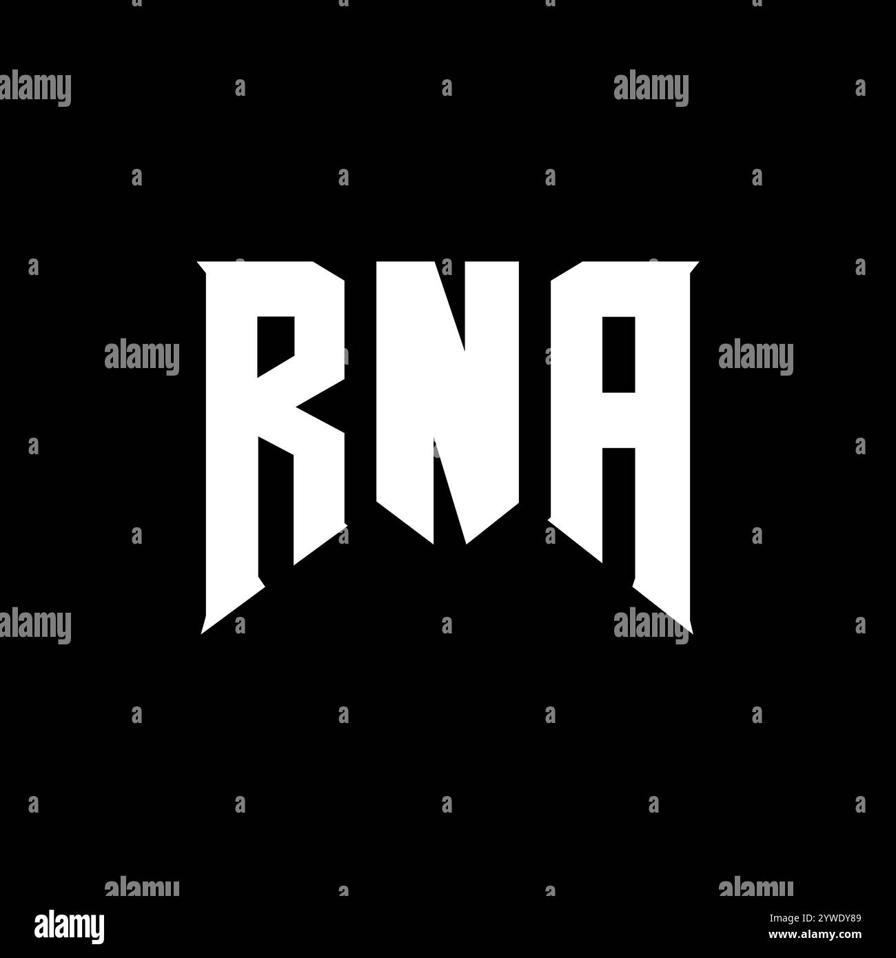 Logo RNA Letter per l'azienda tecnologica. Combinazione di colori bianco e nero con logo RNA. Logo RNA, vettore RNA, design RNA, icona RNA, RNA alph Illustrazione Vettoriale