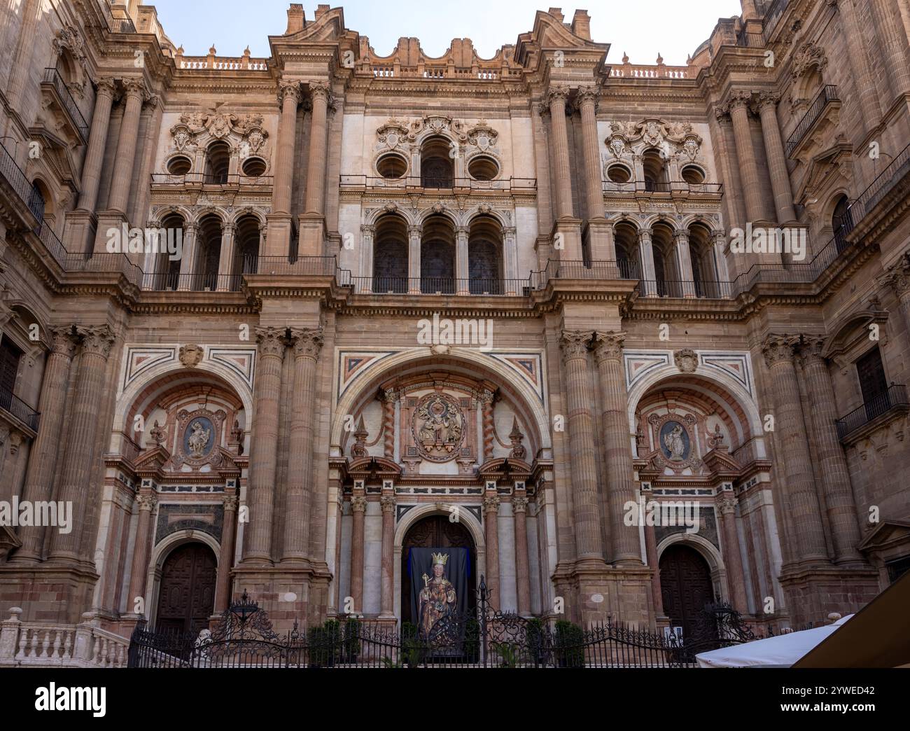 Portale principale della Cattedrale di Malaga , Andalusia, Spagna Foto Stock