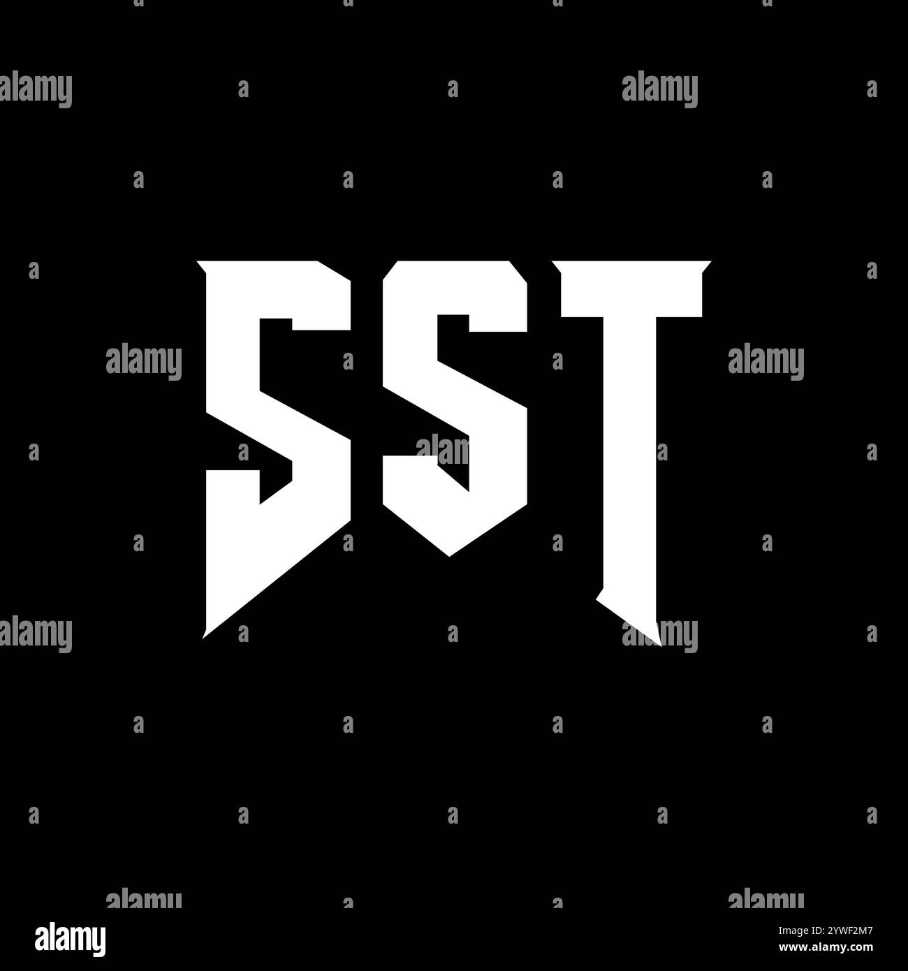 Logo SST Letter per l'azienda tecnologica. Combinazione di colori bianco e nero con logo SST. Logo SST, vettore SST, design SST, icona SST, alph SST Illustrazione Vettoriale